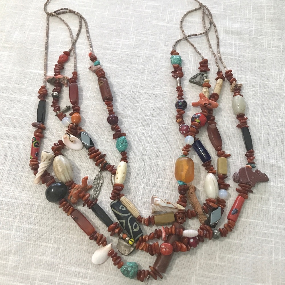 Santo Domingo Amazing 4 strand Fetish Coral Turquoise Necklace - Picture 5 of 8